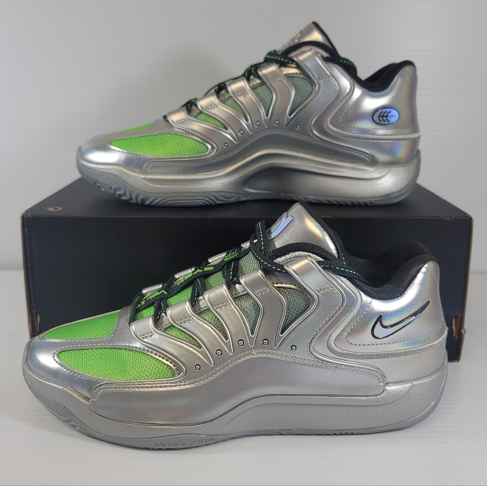 Nike KD 18 EYBL Metallic Silver Grey IF2519-001 Men’s Size 8 Basketball Shoes
